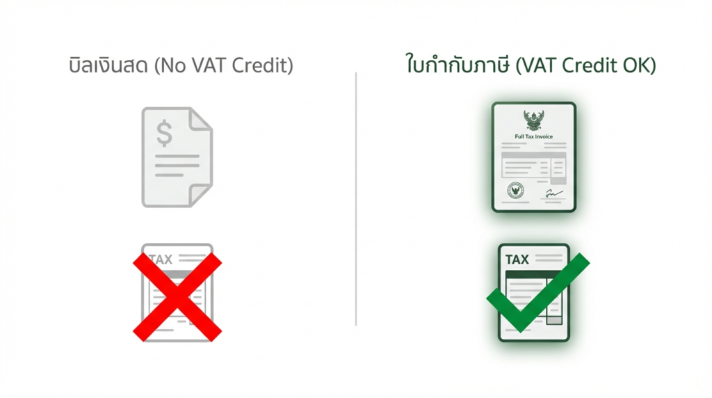 เปรียบเทียบข้อแตกต่าง บิลเงินสด ใช้แทน ใบกำกับภาษี ได้หรือไม่ และเอกสารใดใช้เครดิตภาษีซื้อได้จริง