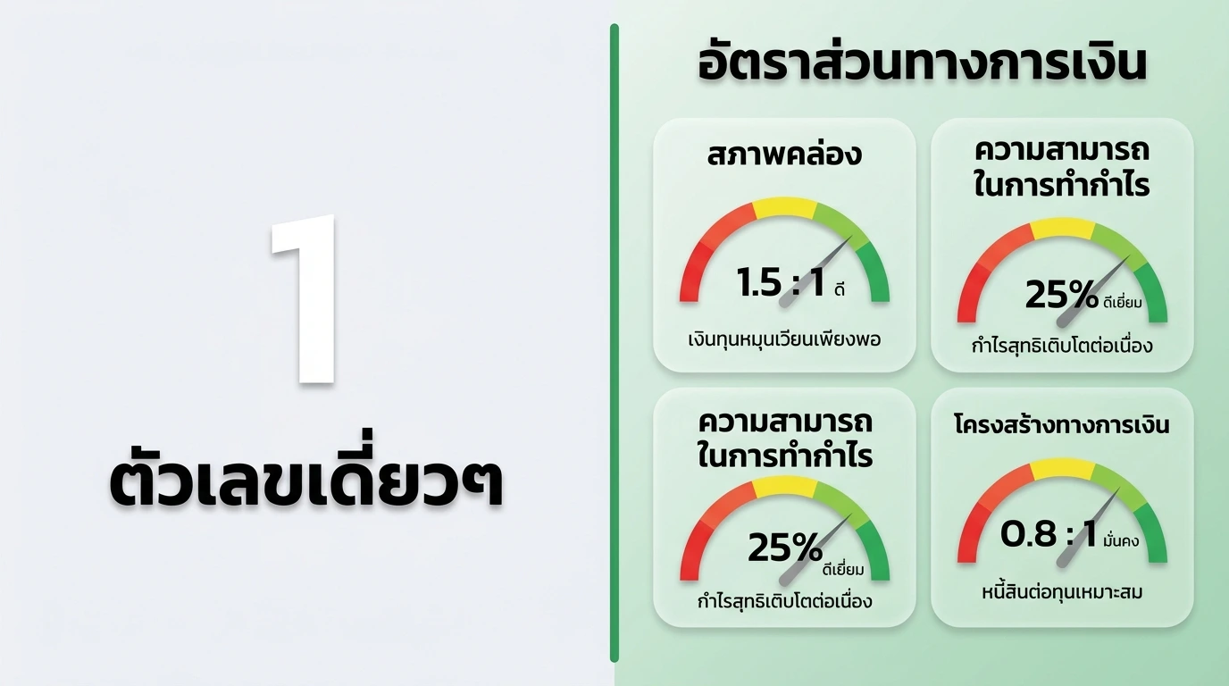 อัตราส่วนทางการเงิน คืออะไร - อินโฟกราฟิก 5 กลุ่มอัตราส่วน | Simple Balance