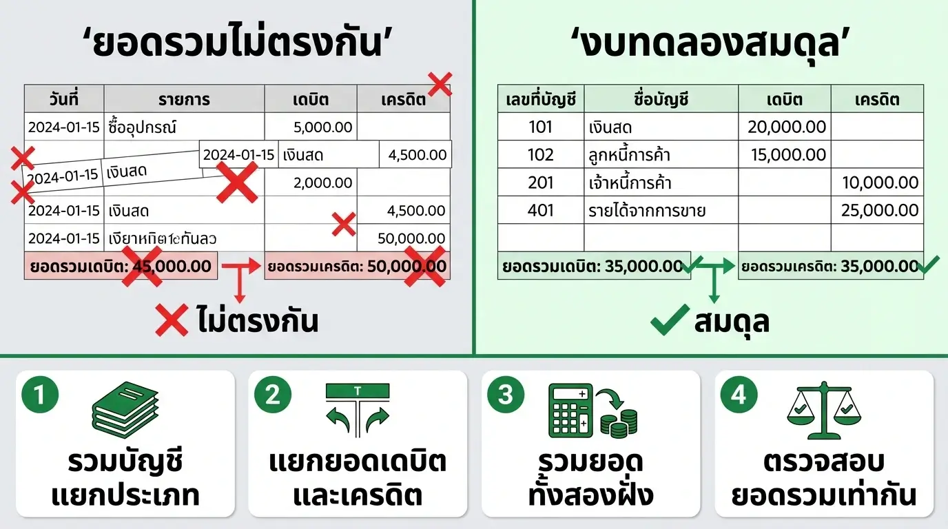 งบทดลอง คืออะไร — infographic